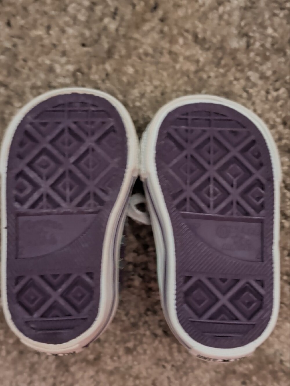 Converse Baby Canvas Sneakers in Blue, Green & Purple - Casual Lace-Up Sz 2 - Picture 4 of 6